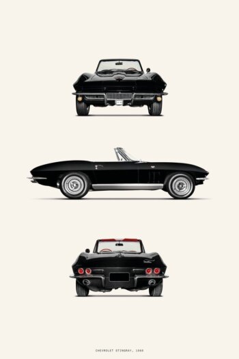 Купить постер Chevrolet Stingray 1966